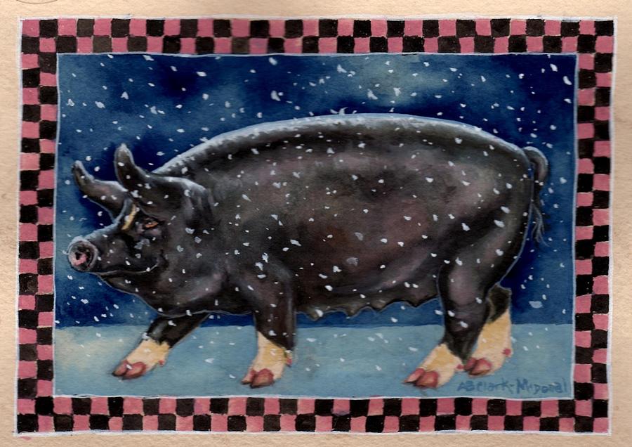 Pig Painting - Cold Bacon by Beth Clark-McDonal