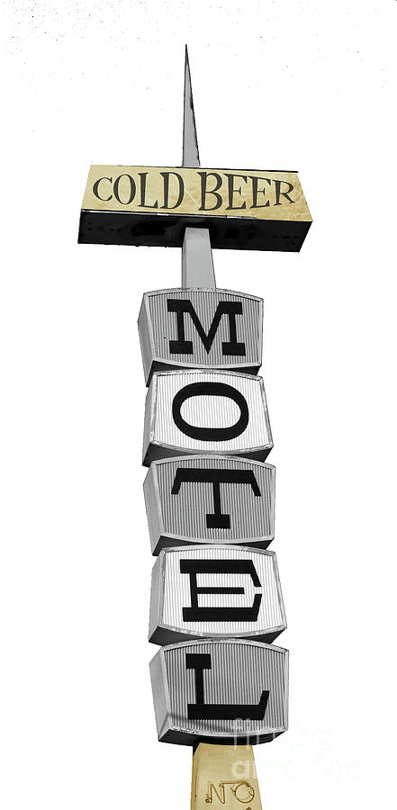 Cold Beer Motel Retro Sign Painting by Mindy Sommers