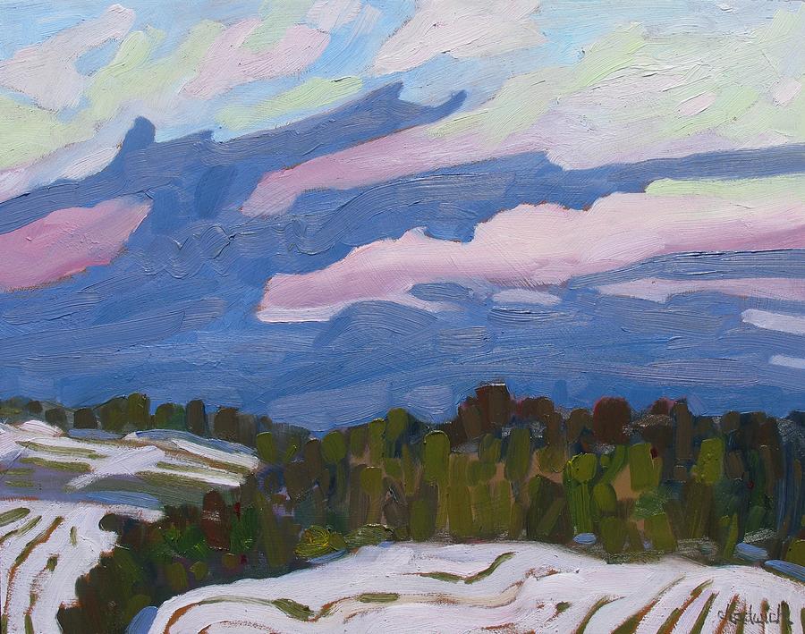 Winter Painting - Cold Cloud Fingers by Phil Chadwick