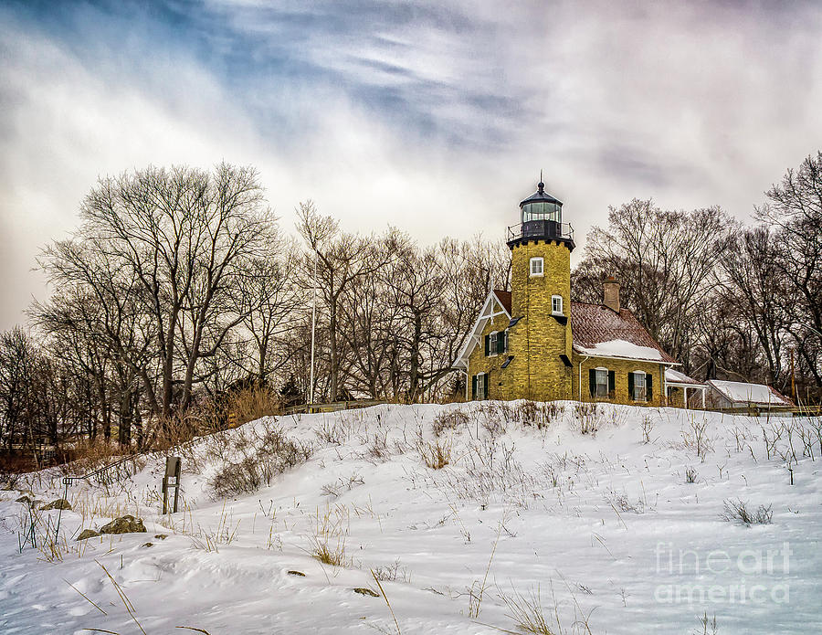 Cold Day at White River Lighthouse Photograph by Nick Zelinsky Jr