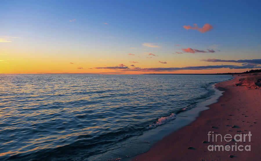 Cold Lake Michigan Sunset Photograph by Rachel Cohen