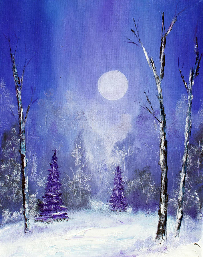 Cold Moon Painting by Lynne Roberto - Fine Art America