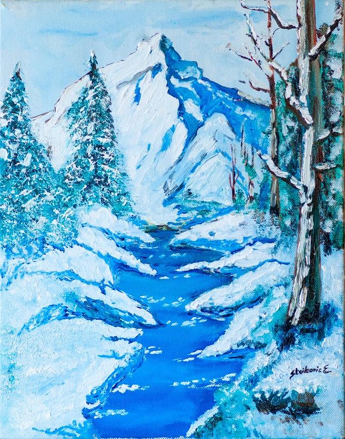 Cold Mountain Painting by Ena Strikovic - Pixels