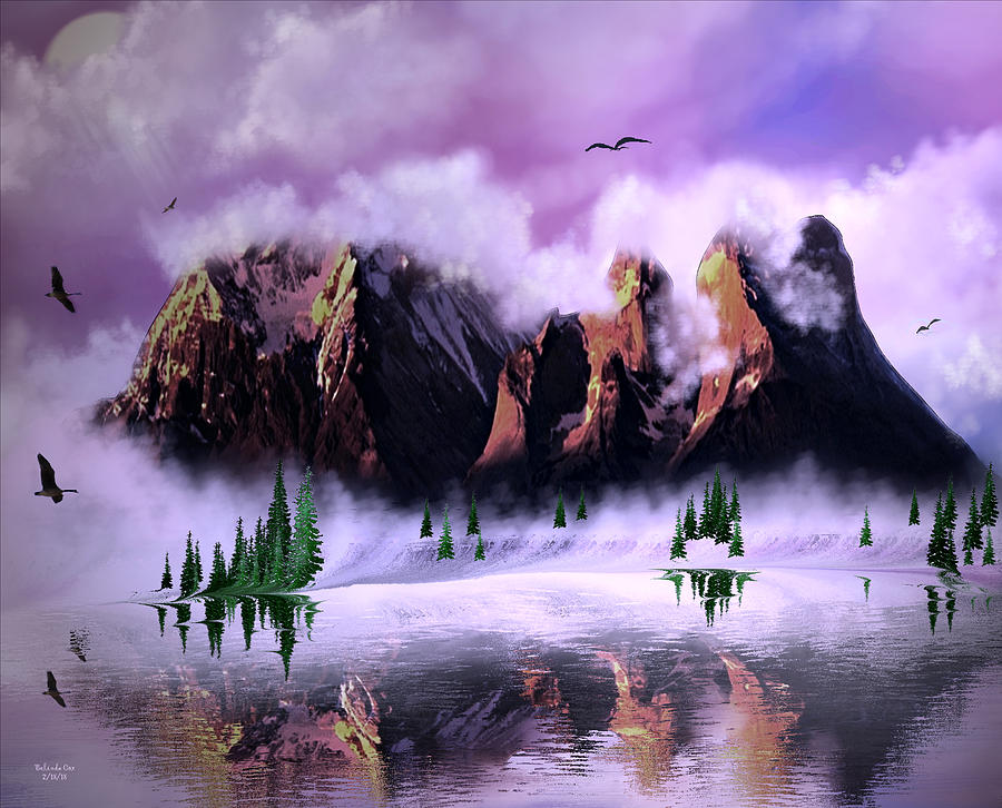 Cold Mountain Morning Digital Art by Artful Oasis