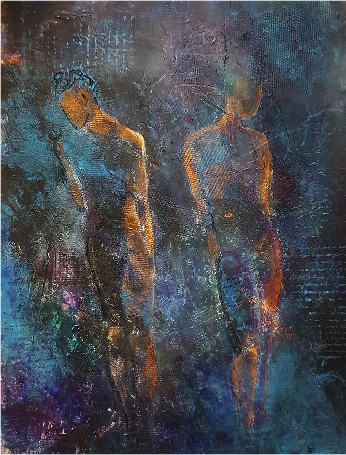 Nude Mixed Media - Cold Shoulder by Mar Hammel