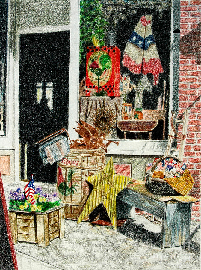 Cold Spring Window Right Drawing by Glenda Zuckerman