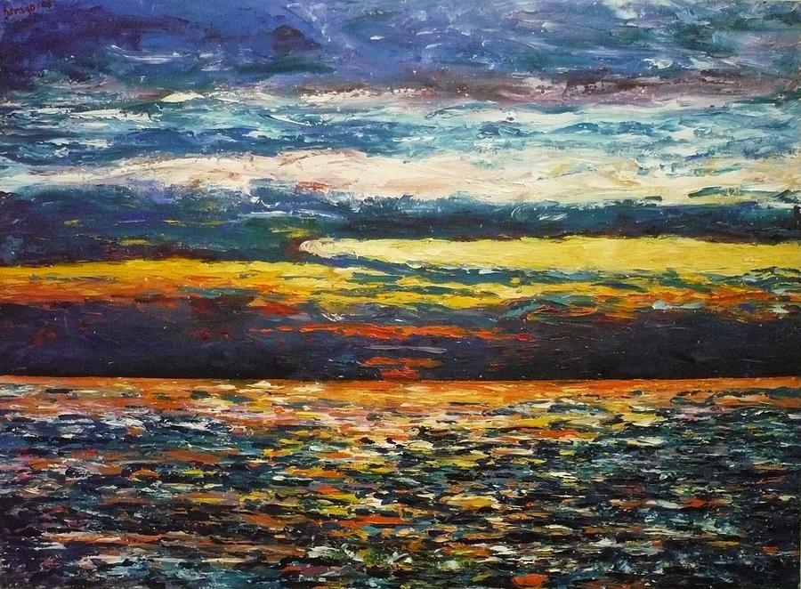 Sunset Painting - Cold Sunset by Ericka Herazo