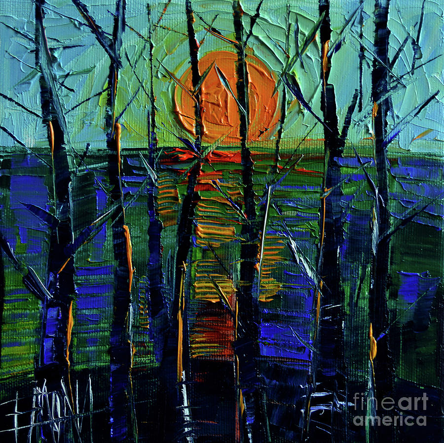 Cold Sunset Painting by Mona Edulesco