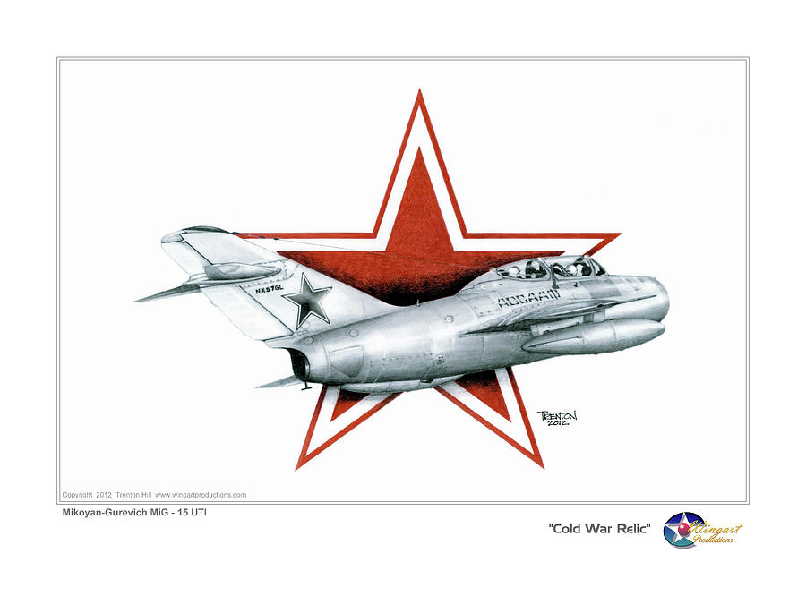 Jet Drawing - Cold War Relic by Trenton Hill