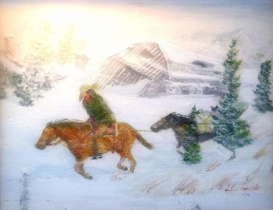 Western Artist Painting - Cold Wind Oklahoma Artist Larry Lamb  by Larry Lamb