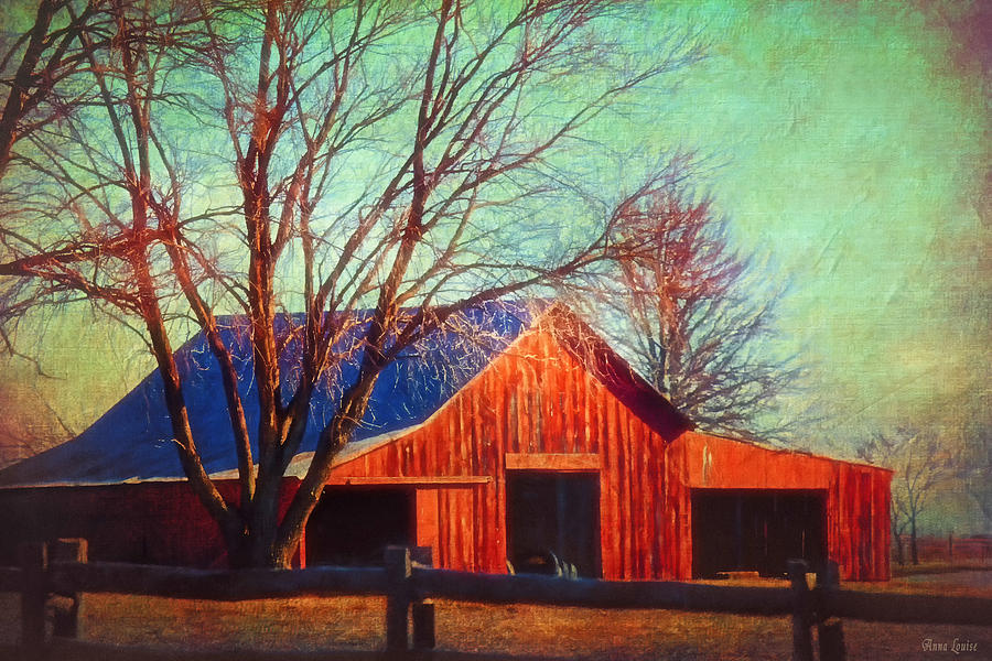 Cold Winter Red Barn Photograph by Anna Louise