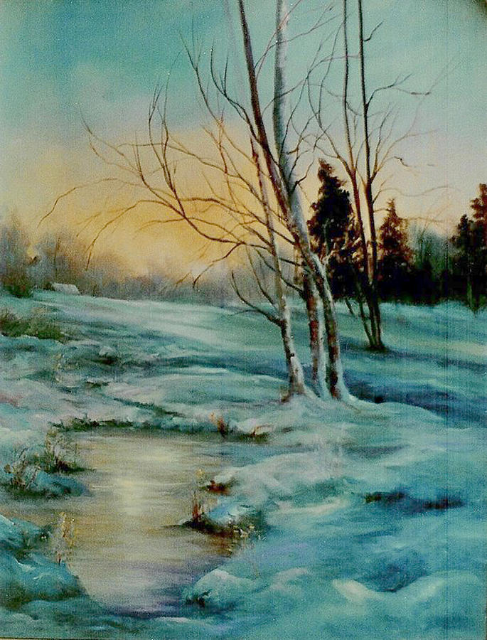 Cold Winter Sunrise Painting By Sally Seago - Fine Art America