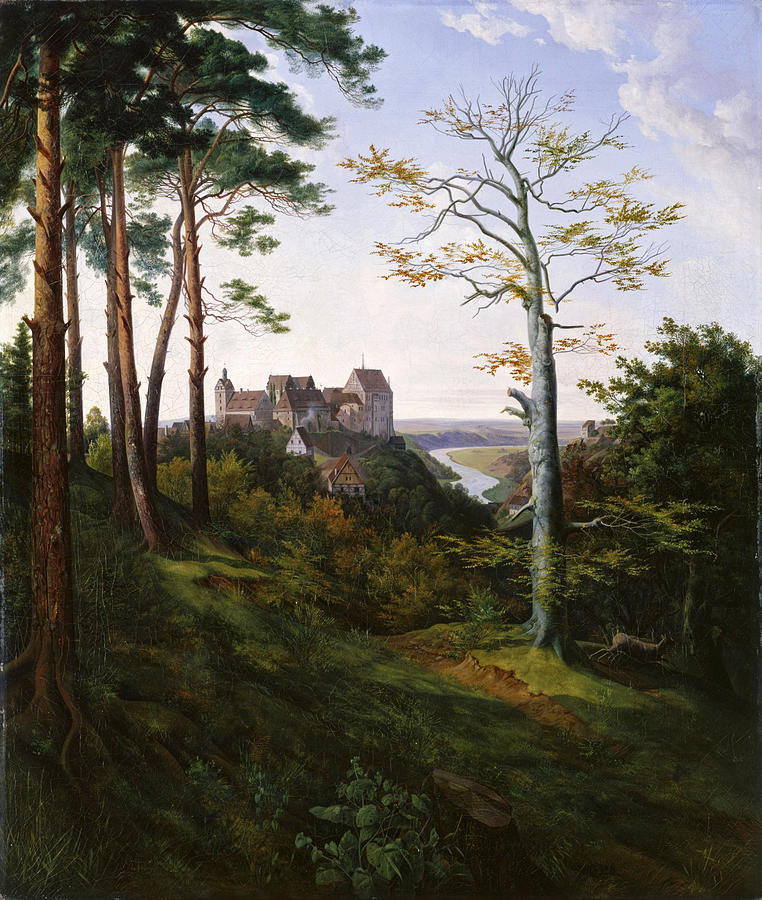 Colditz Castle Painting by Ernst Ferdinand Oehme