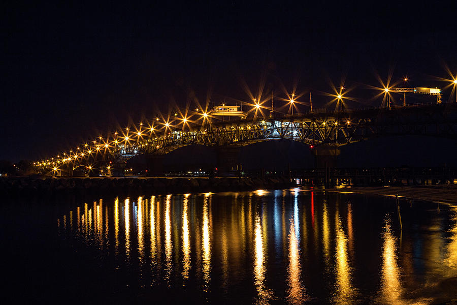 Coleman Bridge at Night Photograph by Amy Jackson | Pixels