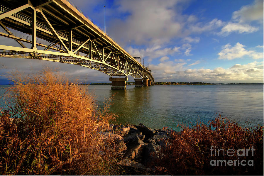 Coleman Bridge Under Blue Skies Photograph by Karen Jorstad