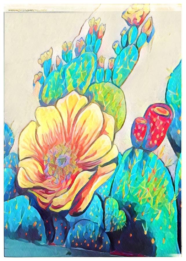 Prickly Pear Digital Art - Coleman Cactus 2 by Wendy Biro-Pollard
