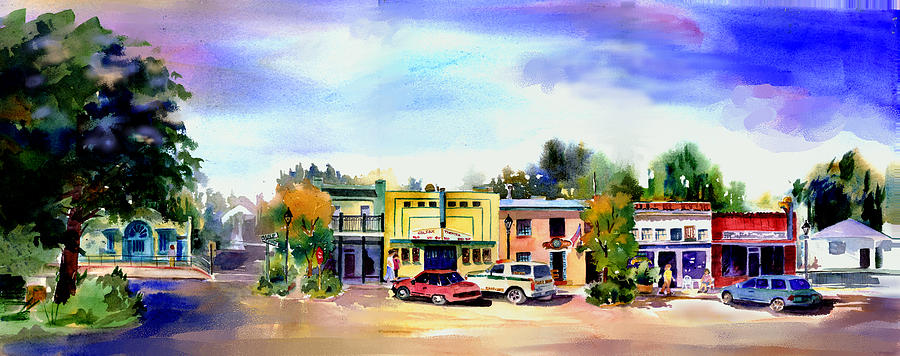 Colfax Main and Church Street Painting by Joan Chlarson