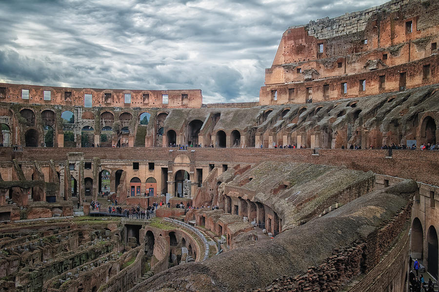 Colosseum Half Round Photograph by Adam Rainoff