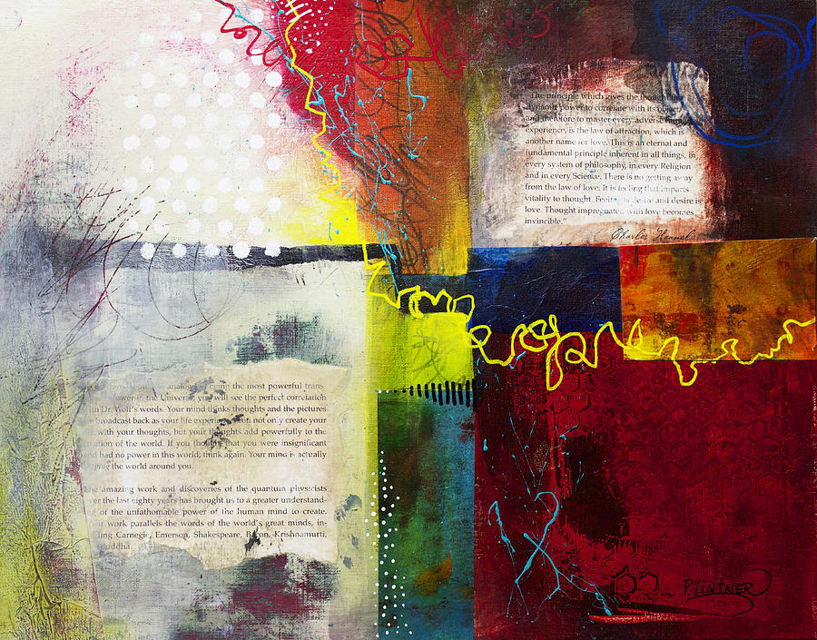 Typography Painting - Collage Art 3 by Patricia Lintner