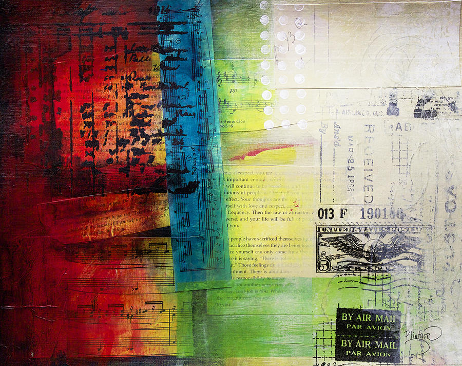 Typography Painting - Collage Art 4 by Patricia Lintner