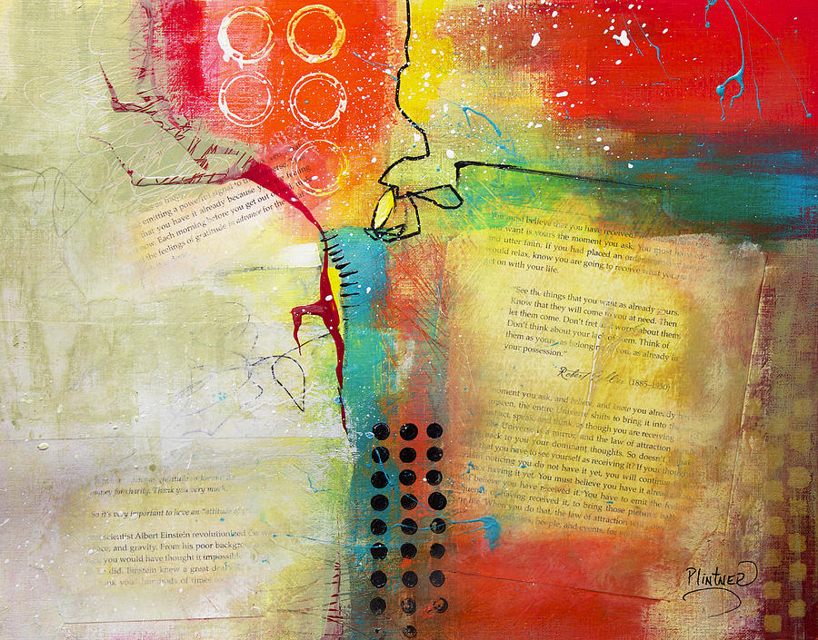 Typography Painting - Collage Art 5 by Patricia Lintner