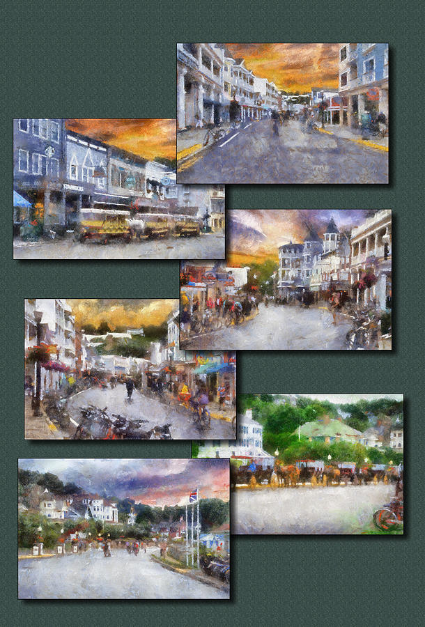 Collage Mackinaw Island MIchigan PA Vertical 01 Photograph by Thomas Woolworth