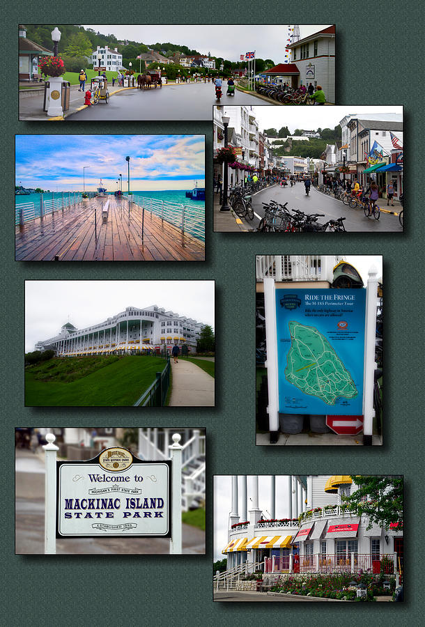 Collage Mackinaw Island MIchigan Vertical 01 Photograph by Thomas Woolworth