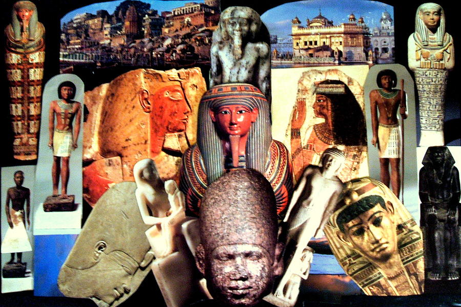 Collage of Egyptian and Indian Artwork Photograph by Carmen Cordova