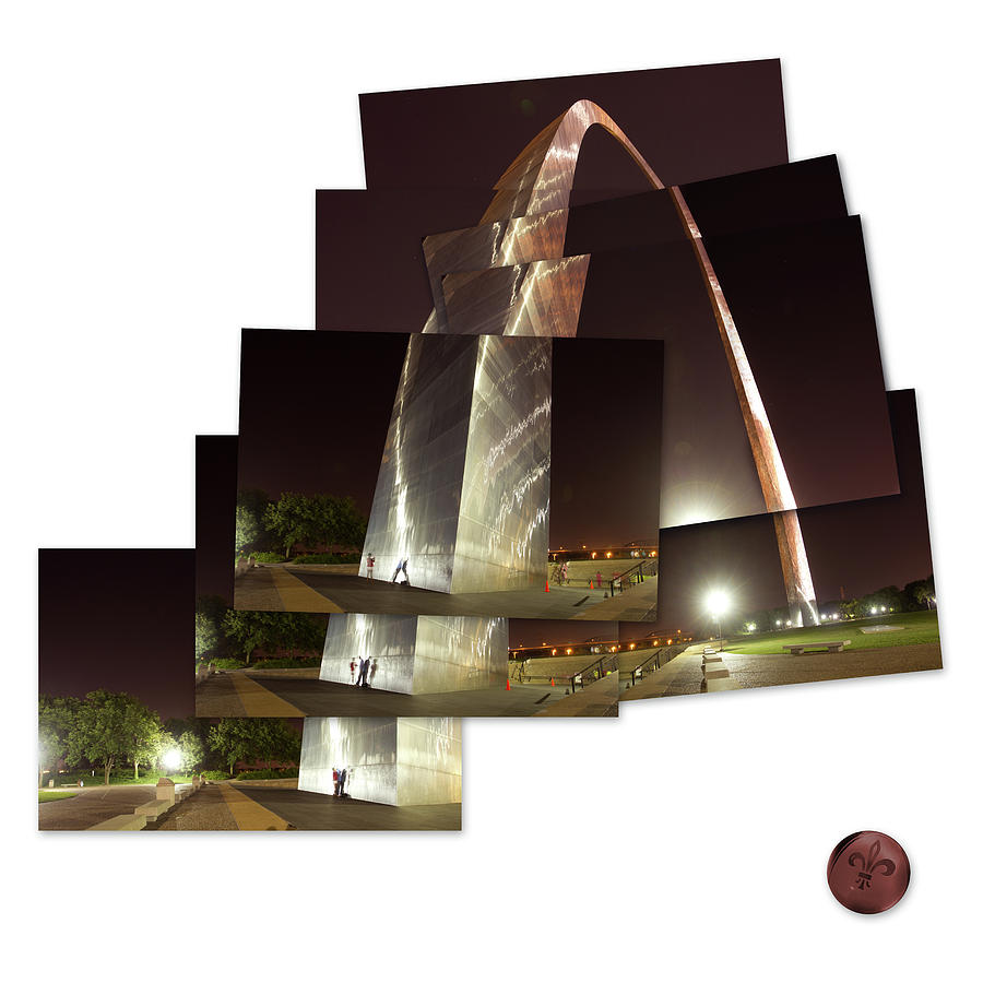 Collage of Gateway Arch at night Photograph by Garry McMichael