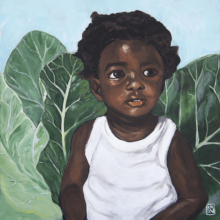 Nature Painting - Collard Baby by Natalie Daise