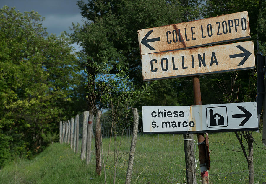 Colle Lo Zoppo and Collina Sign Photograph by Dany Lison