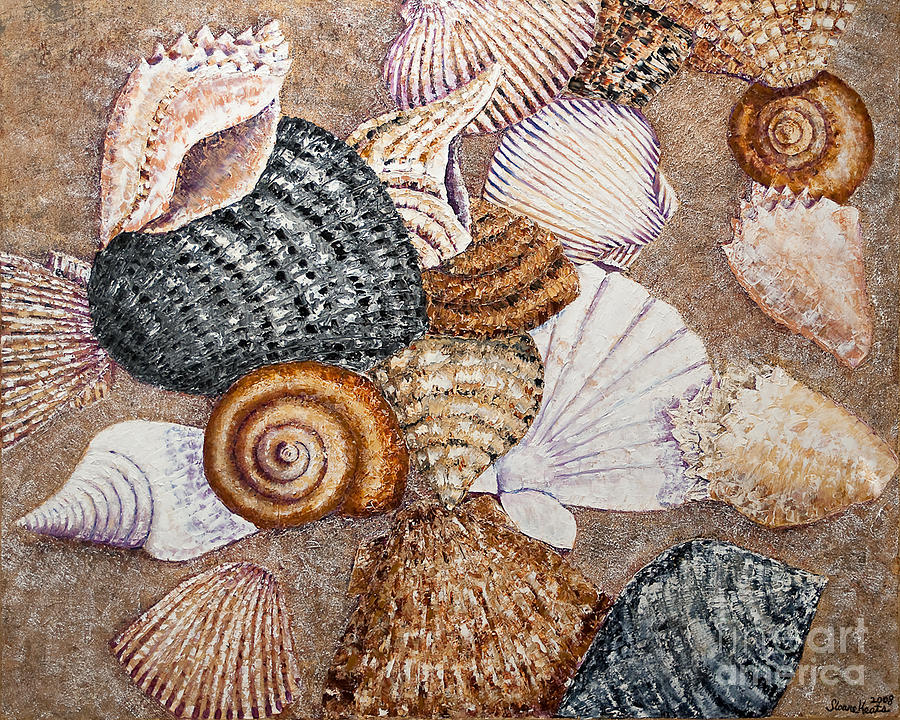 Beach Painting - Collecting Shells by Sloane Keats