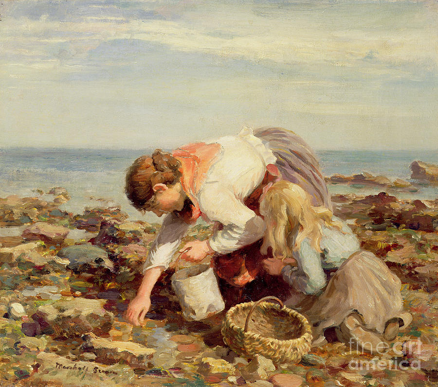 Collecting Shells  Painting by William Marshall Brown