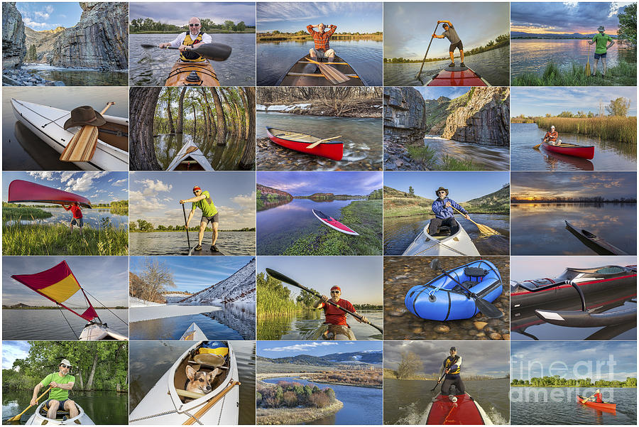 collection of paddling pictures from Colorado Photograph by Marek Uliasz