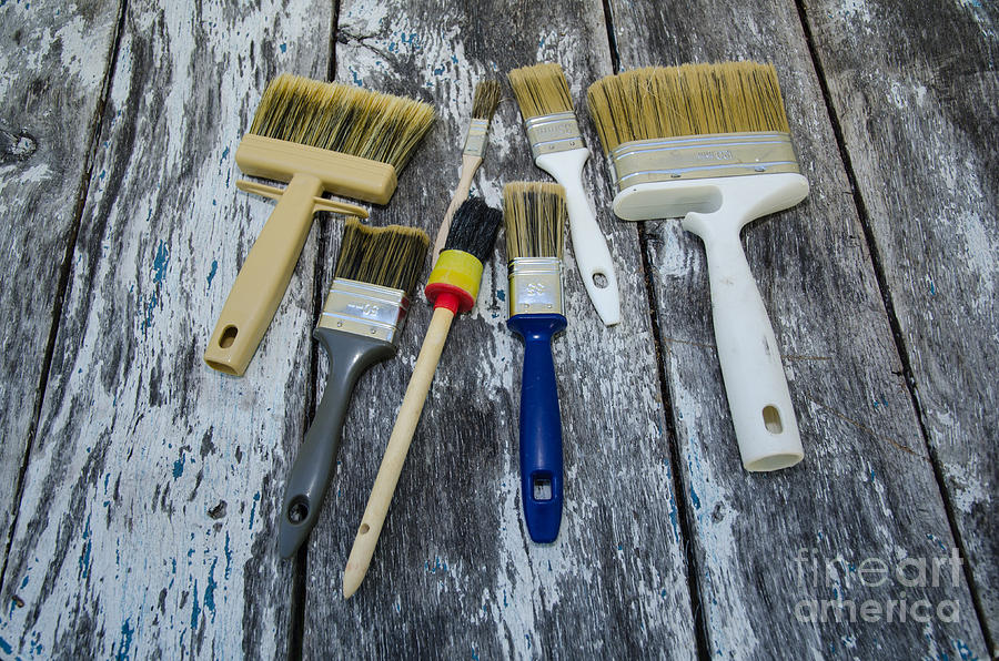 Brush Photograph - Collection of paintbrushes by Kennerth and Birgitta Kullman