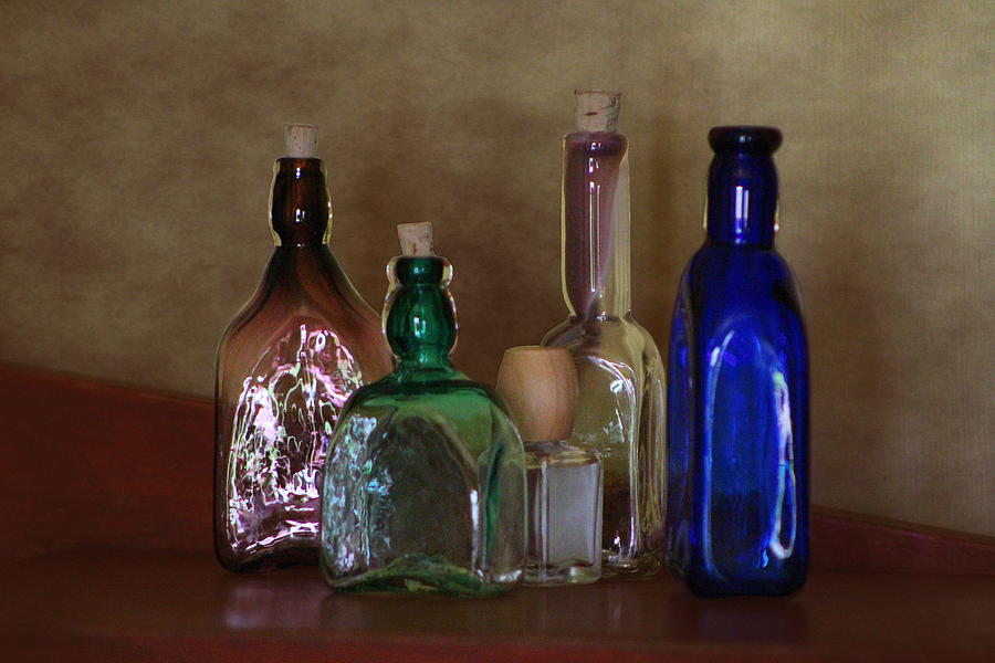 Collection of Vintage Bottles Photograph Photograph by Colleen Cornelius