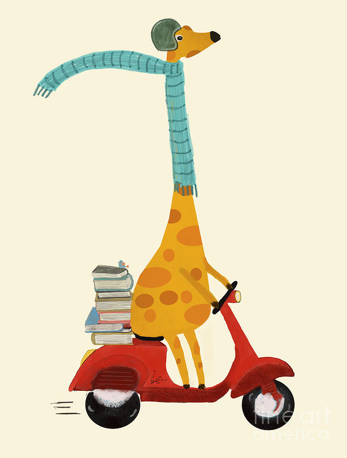 Giraffe Painting - College Days by Bri Buckley