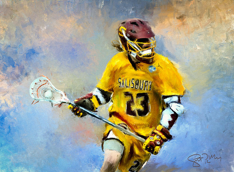 Sports Painting - College Lacrosse 9 by Scott Melby