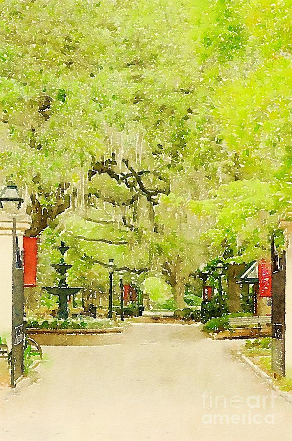 College Of Charleston Watercolor Photograph