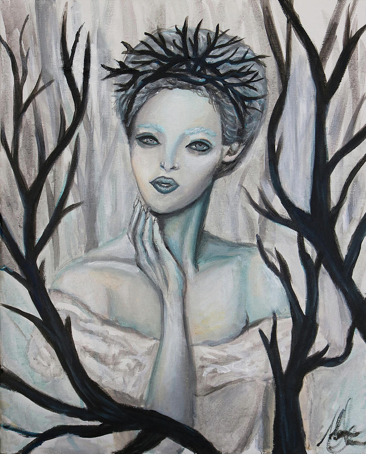 Winter Painting - Collette the Winter Princess by Monica Adrian