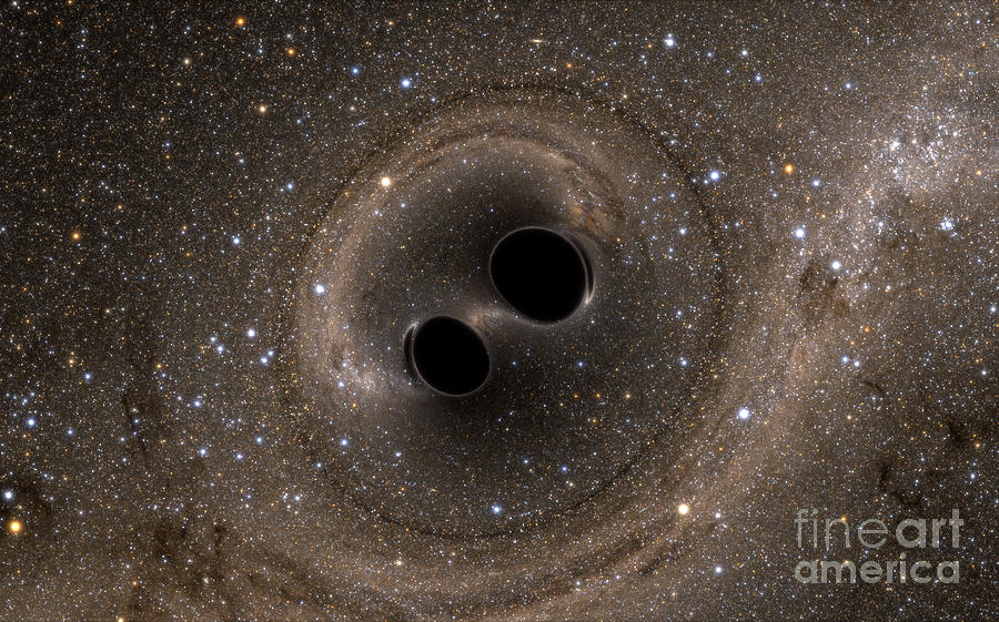 Colliding Black Holes Make Waves Photograph by Science Source