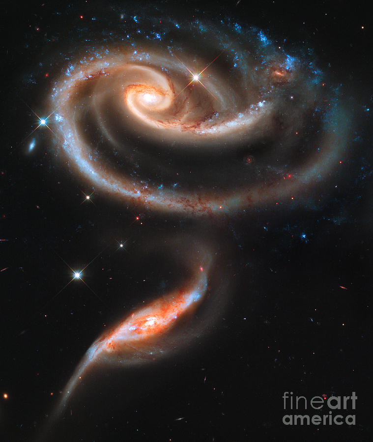 Space Photograph - Colliding Galaxies by Nicholas Burningham
