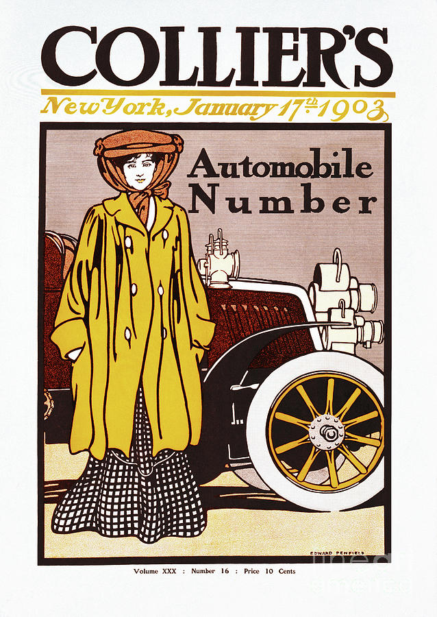 Collier automobile number 1903 Drawing by Heidi De Leeuw