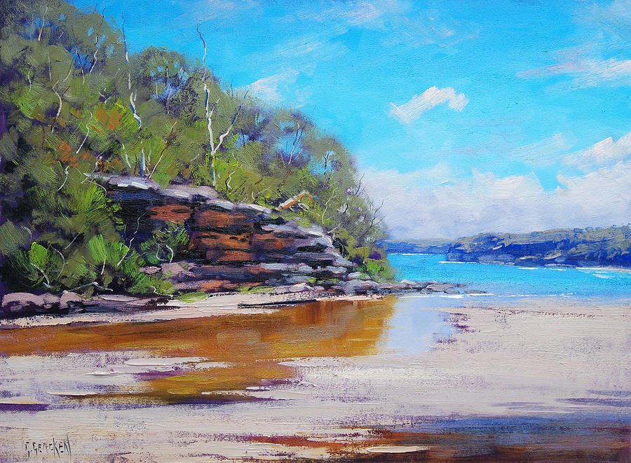 Boat Painting - Collins Beach Manly by Graham Gercken