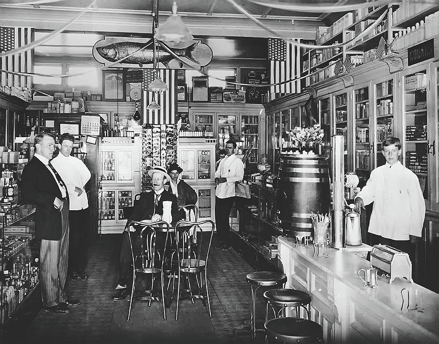 Collins Pharmacy - Islip, Long Island 1910 Photograph by Mountain Dreams