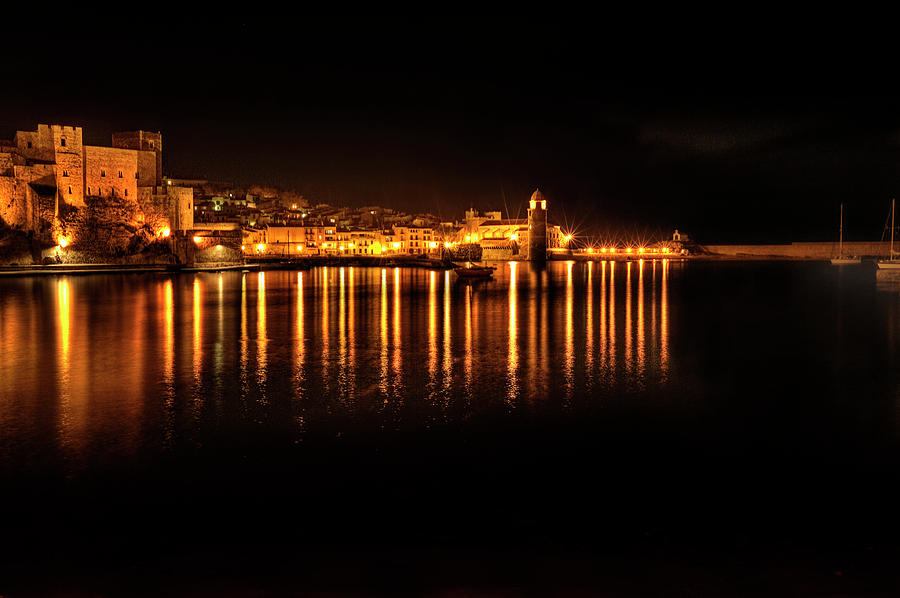 Collioure at Night Photograph by Jean Gill