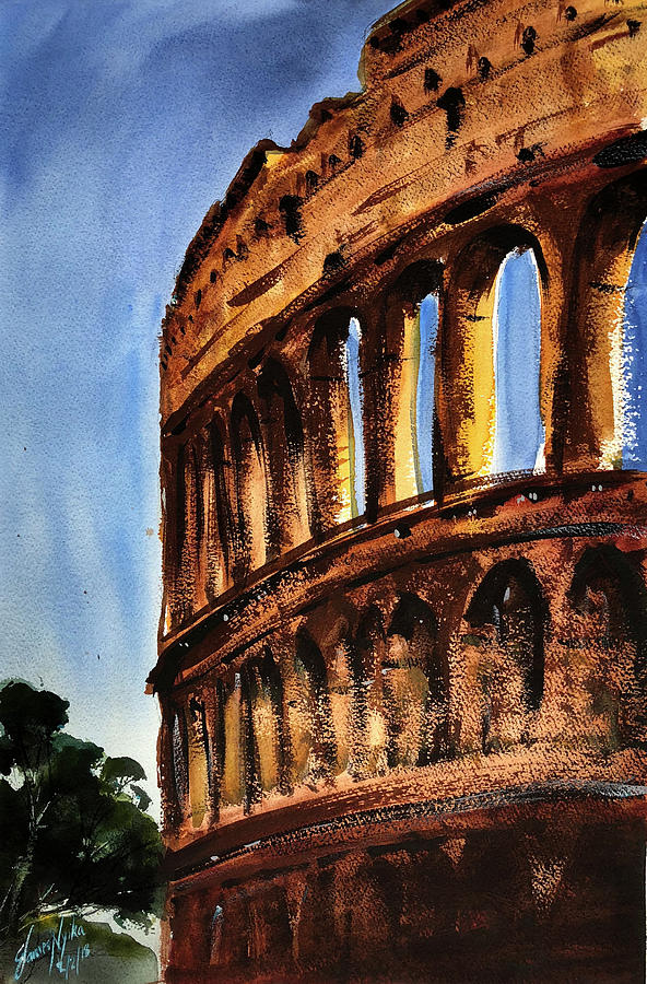 Rome Painting - Colloseum, Rome  by James Nyika