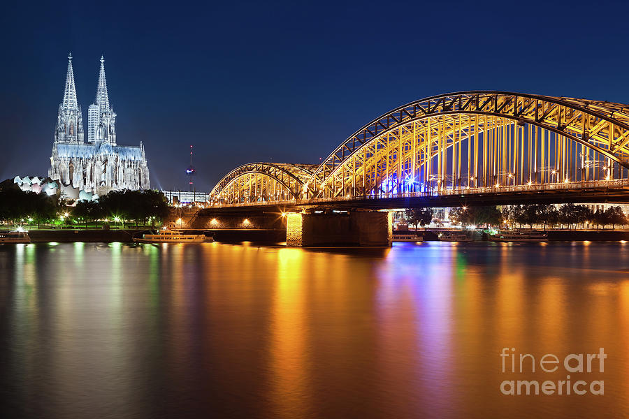 Cologne Cathedral and Hohenzollern Bridge Photograph by Henk Meijer Photography