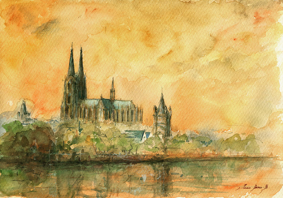 Cologne City Painting - Cologne cathedral by Juan  Bosco