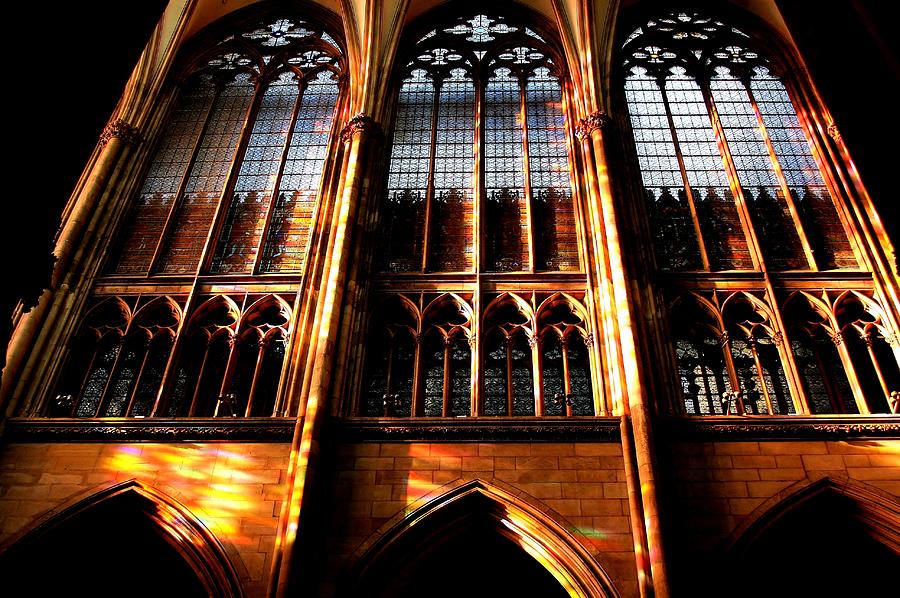 Cologne Cathedral Stained Glass Reflections Photograph